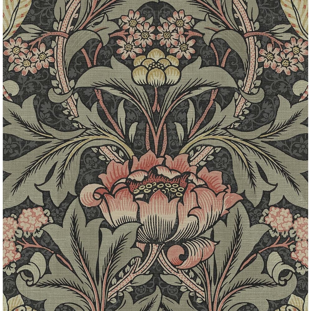 Seabrook Designs Acanthus Floral Prepasted Wallpaper