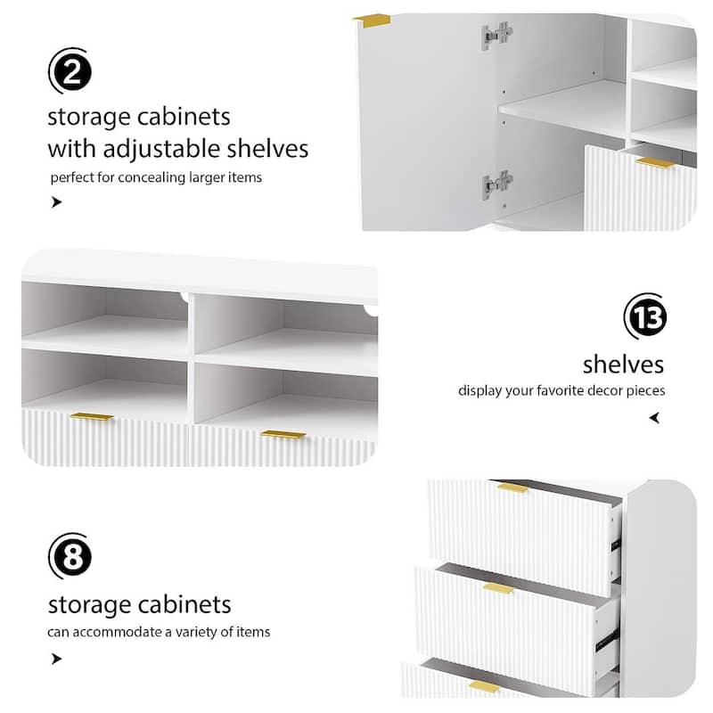 Modern 4-Piece Entertainment Wall Unit for TVs Up to 70"