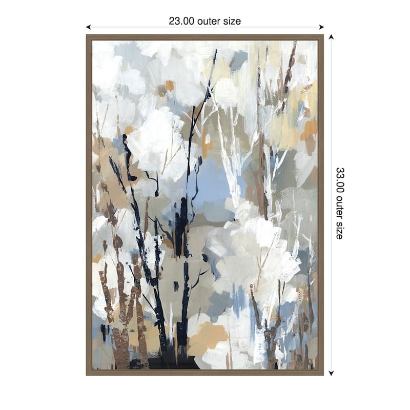 Silversong Birch II by Lera Framed Canvas Wall Art Print - Sylvie Dark Gold - 23 x 33 in