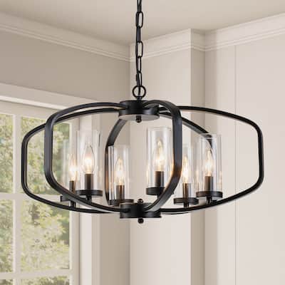 Starsky 6-Light 23in. Modern Farmhouse Unique Ceiling Lights Geometric Lantern Chandelier