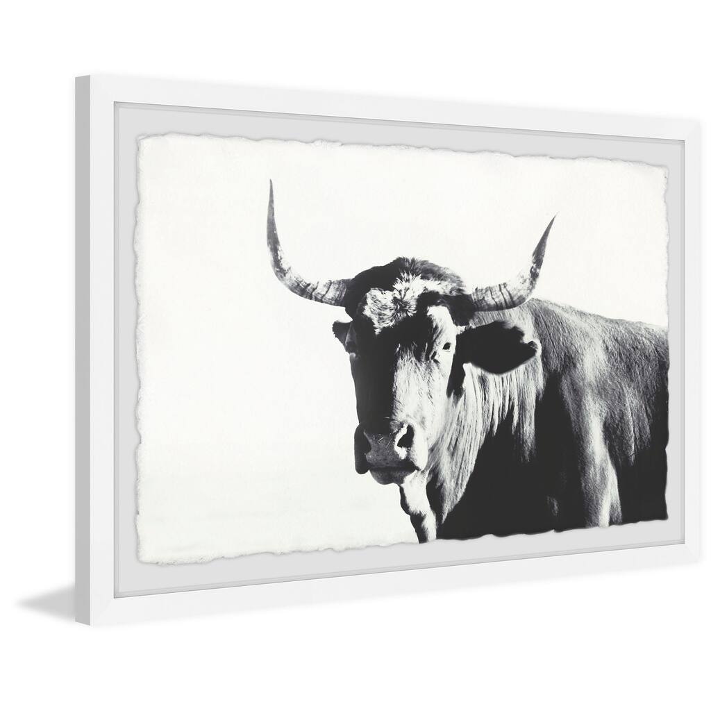Steer Face Framed Wall Art, Elegant Home Touch - Sophisticated Artwork for Refined Décor