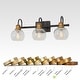 preview thumbnail 32 of 32, Olia Modern Black Gold 3/4/5-Light Bathroom Vanity Light Globe Glass Wall Sconce