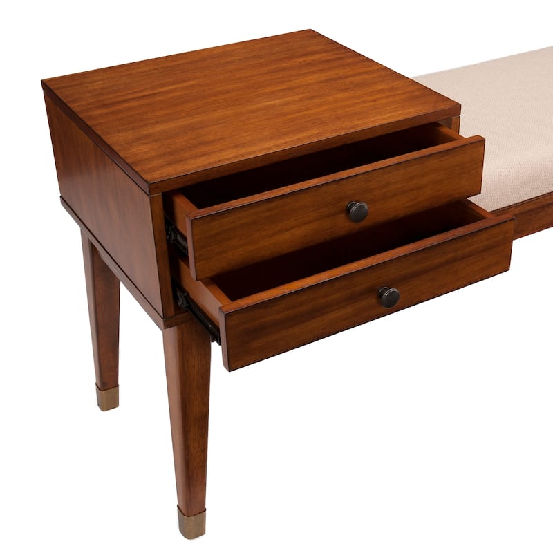 SEI Furniture Morgenstern Midcentury Modern Upholstered Storage Bench