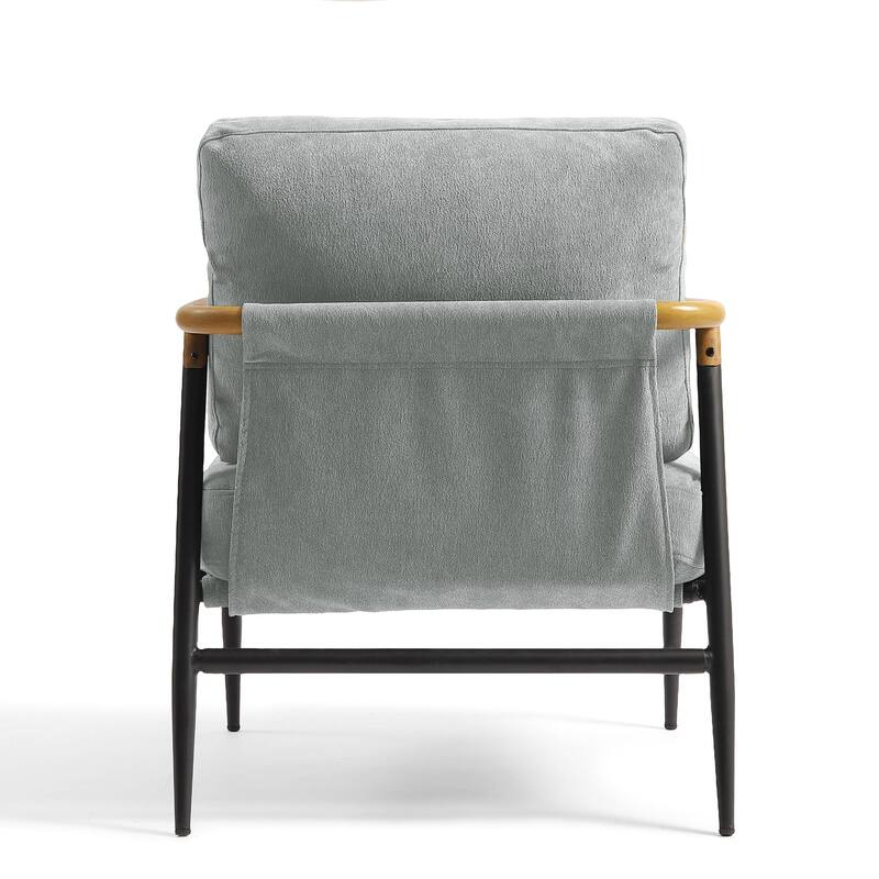 27" W Modern Upholstered Metal Frame Accent Chair