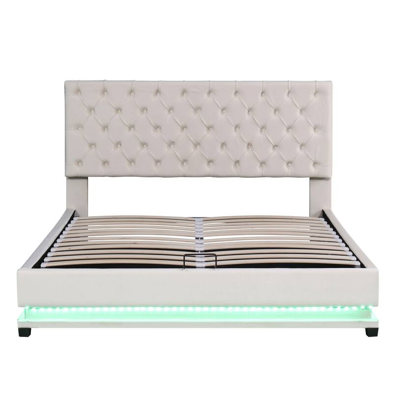 Queen Size Storage Upholstered Platform Bed - Bed Bath & Beyond - 39388359