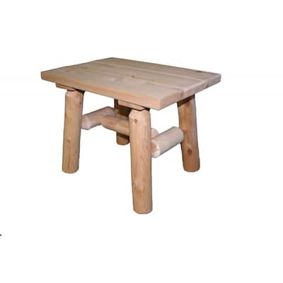 Rustic and Natural Wood End or Side Table - 23 W x 17 D x 18 H