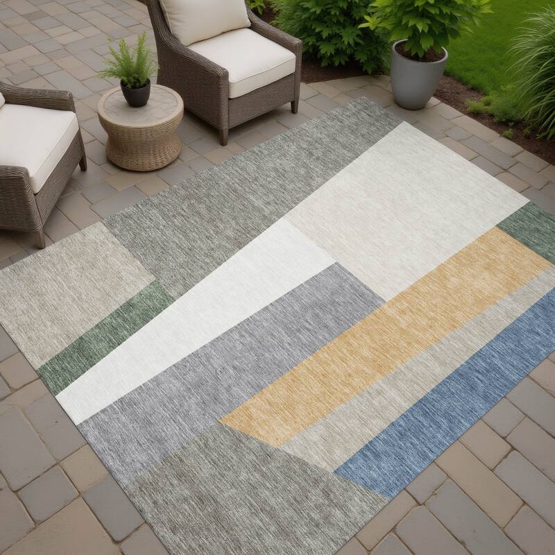 Machine Washable Indoor/ Outdoor Contemporary Jolie Chantille Rug
