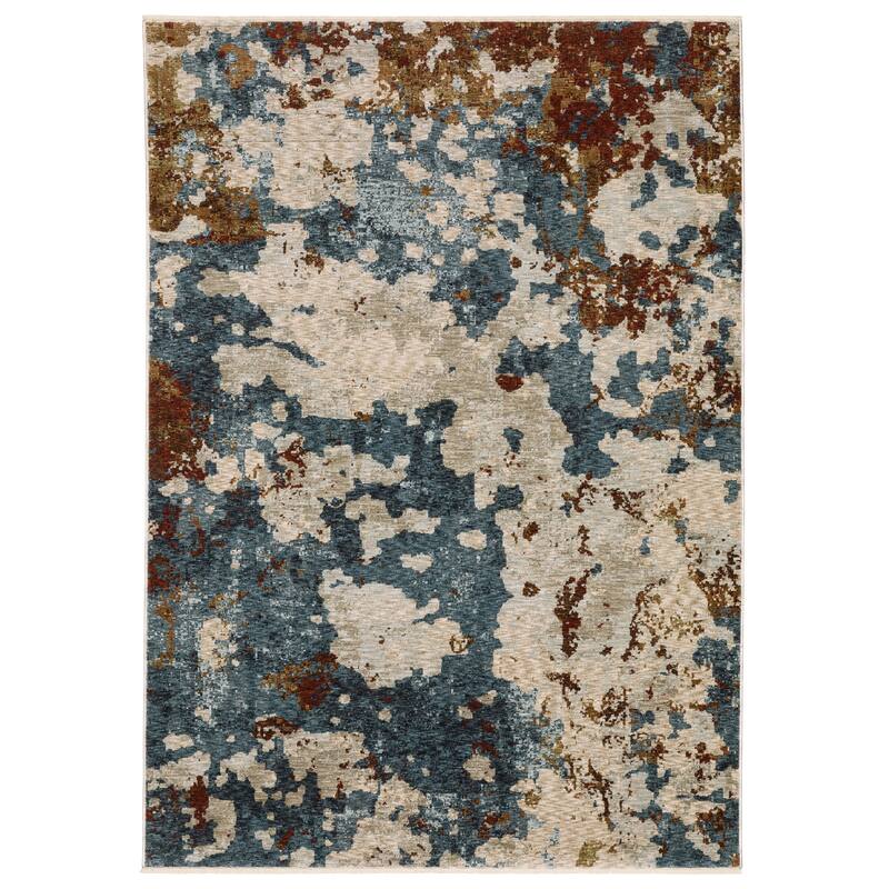 Style Haven Hendrix Mottled Abstract Beige/ Multi Fringe Edge Area Rug - 5' 3" x 7' 6" - Runner/Rectangle
