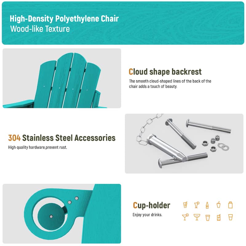 HDPE Plastic Outdoor/Indoor Adjustable Folding Adirondack Chair