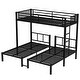 preview thumbnail 9 of 10, Black Metal Detachable Triple Bunk Beds for 3, Twin/Twin/Twin size