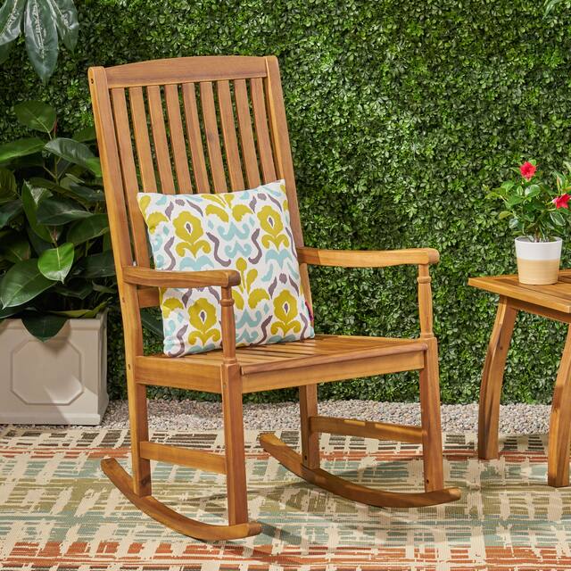 Arcadia Outdoor Acacia Wood Rocking Chair by Christopher Knight Home