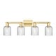 preview thumbnail 114 of 137, Innovations Lighting Downtown Urban - Bridal Veil - 4 Light 32" Bath Vanity Light Satin Gold/Seedy