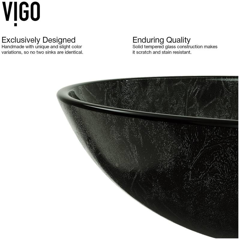 Vigo 16-1/2" Glass Bathroom Vessel Sink with Duris Single Hole
