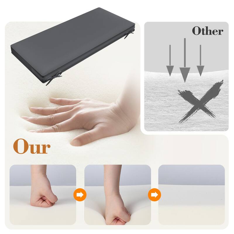 Waterproof Outdoor/Indoor Bench Seat Cushion Replacement for Patio Furniture