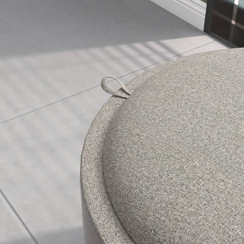 Light Grey Storage Ottoman with Reversible Tray Lid Footrest and Hidden Storage for Small Spaces