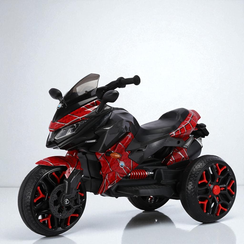 12V Kids Electric Motorcycle Ride-On Toy with PU Seat, Manual Throttle, Lighting Wheels, Bluetooth, for Ages 3-6