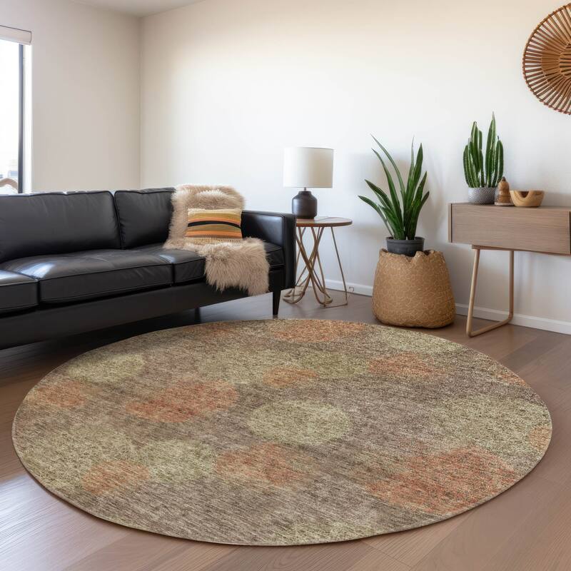 Machine Washable Indoor/ Outdoor Boho Sphere Chantille Rug