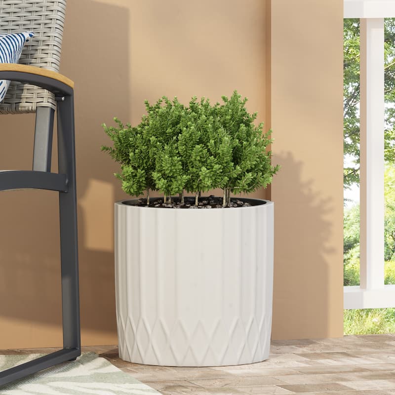 Evans Outdoor Cast Stone Outdoor Planter by Christopher Knight Home - Medium