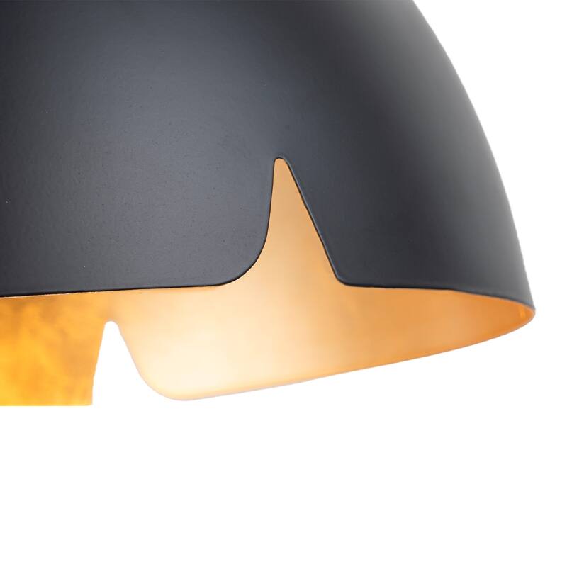 Modern 15" Iron Dome Pendant Light with Gold Foil Interior - Dia.15-in