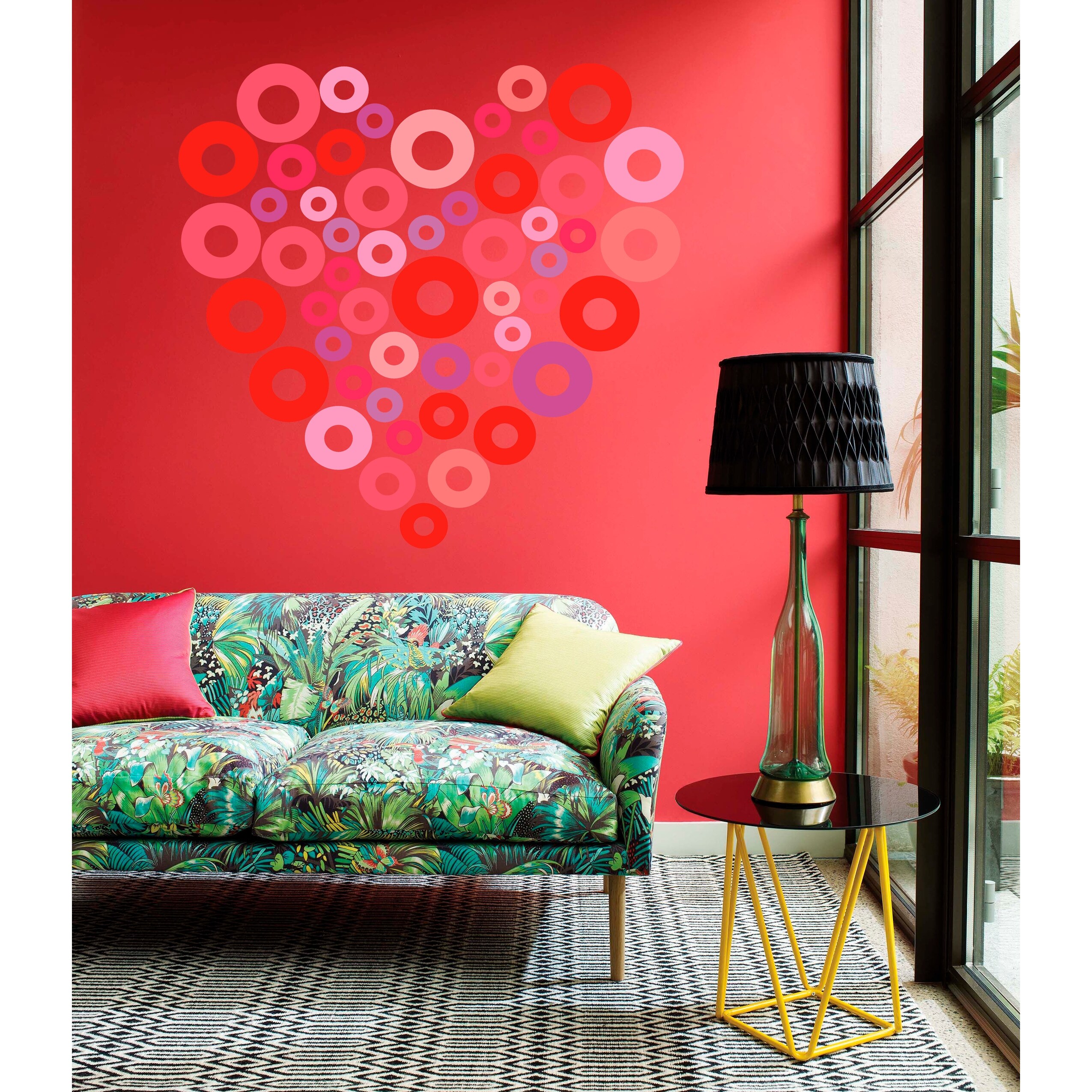 Heart Circles Wall Decal, Heart Circles Wall sticker, Heart-image