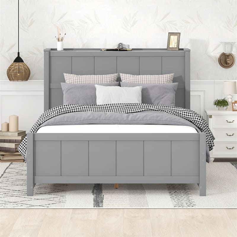 Merax Full Size Platform Bed with Drawers and Storage Shelves