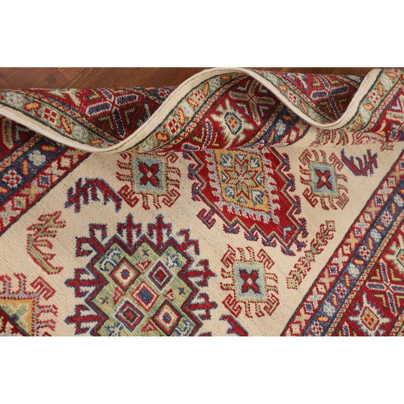 Kazak Foyer Rug Hand-Knotted Wool Carpet - 3'2" x 5'2"