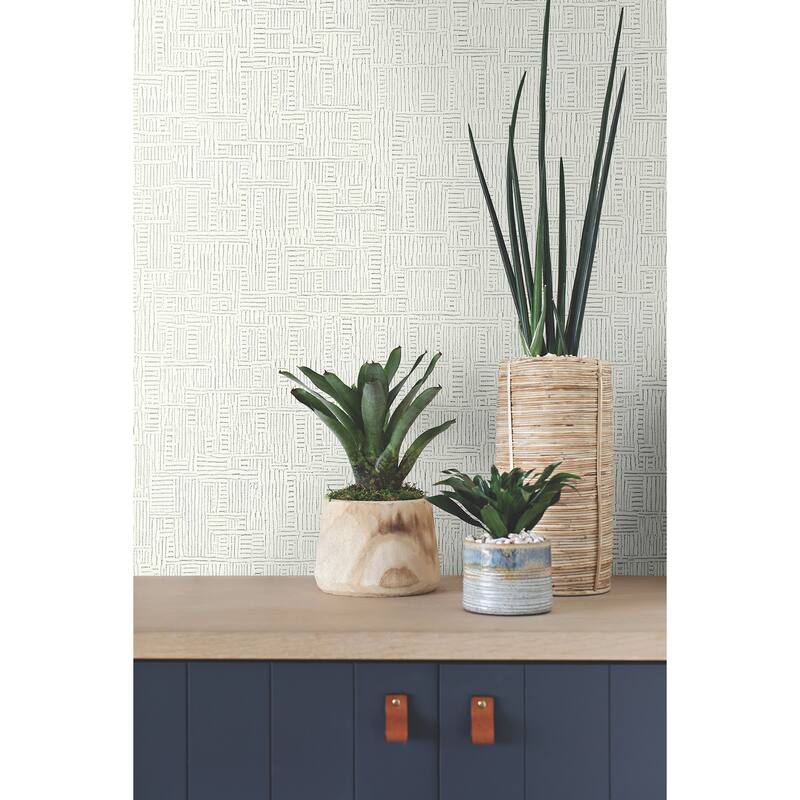 Warner Chiseled White Abstract Wallpaper