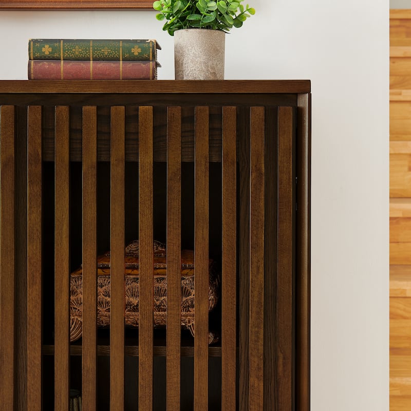 Mid Century Modern Fluted Sideboard Buffet Storage Cabinet for Living Room Entryway, Hallway Dining Room