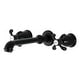 preview thumbnail 10 of 13, French Country 3-Hole Wall Mount Roman Tub Faucet Matte Black