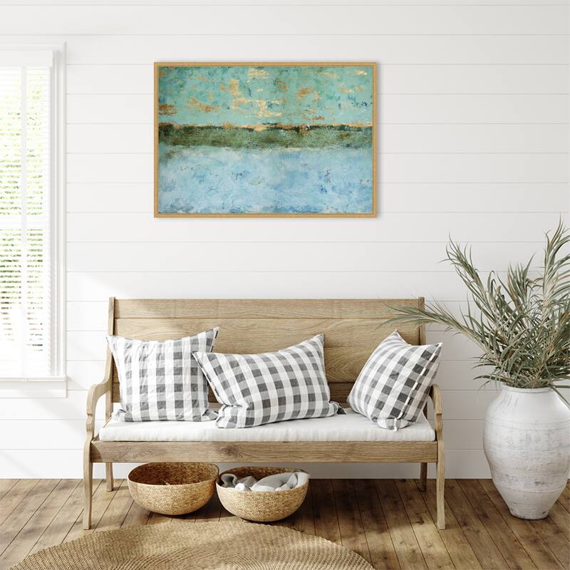 Yellow Horizon by Renate Holzner Framed Canvas Wall Art Print