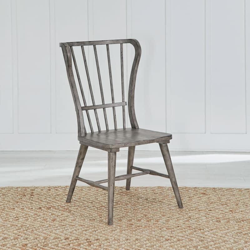 River Place Windsor Back Side Chair (Set of 2) - Grey