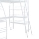 preview thumbnail 11 of 9, White Metal Loft Bed Bed, 4 Layers Shelves Storage Bed, Twin Size L-Shaped Desk Platform Bed w/ Sockets, USB Ports,Ladder