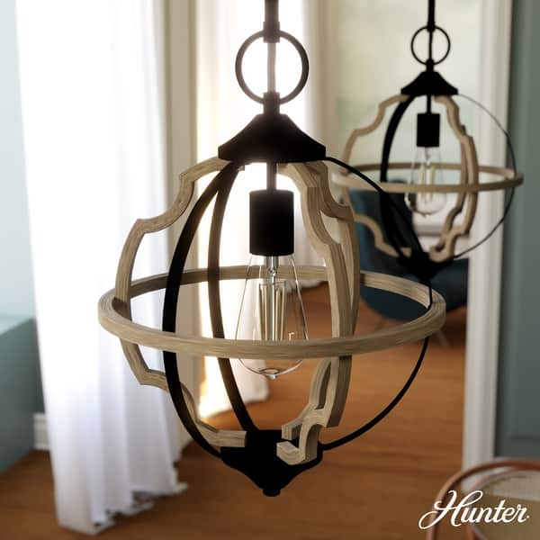 Hunter Stone Creek 6-Light Noble Bronze Transitional Globe LED Medium Hanging Pendant Light