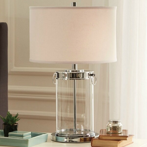 Tailynn Clear Silver Finish Glass Table Lamp L430244 Tailynn