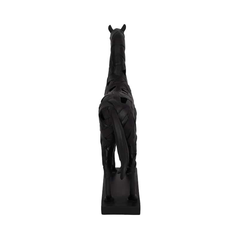 Decorative Objects for Home Decor - Modern Horse Sculpture with Matte Finish - 17", Black - 15" x 4" x 17"