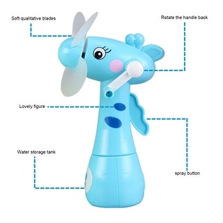Handheld Cartoon Giraffe Mini Fan 4 Blades Summer Cooler Outdoor Water