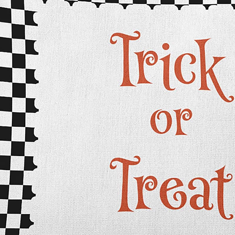 Halloween Trick or Treat Checks Accent Pillow