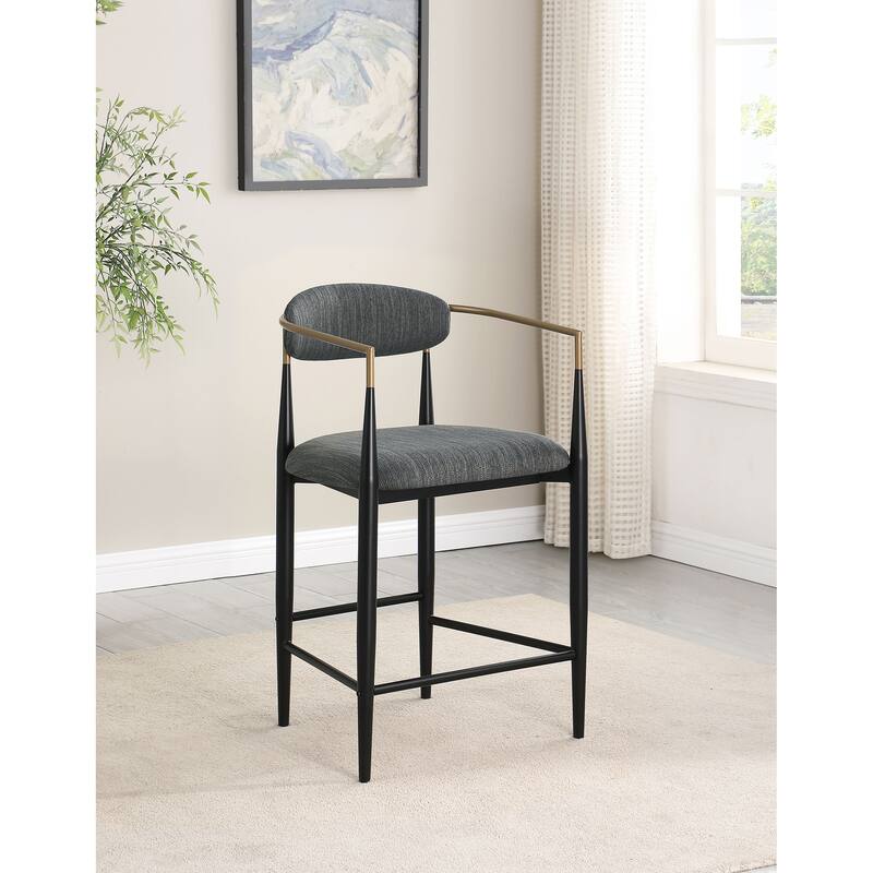 Tina Fabric Upholstered Metal Armrests Chairs (Set of 2)