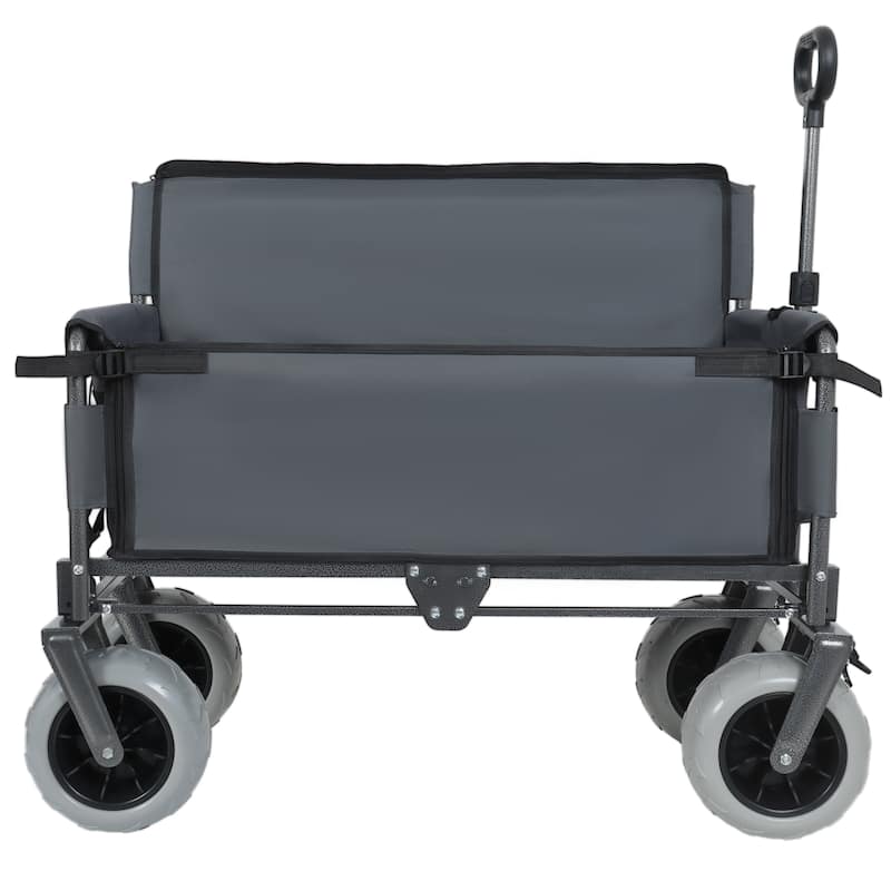 3-in-1 Folding Wagon Cart with Bench Seat