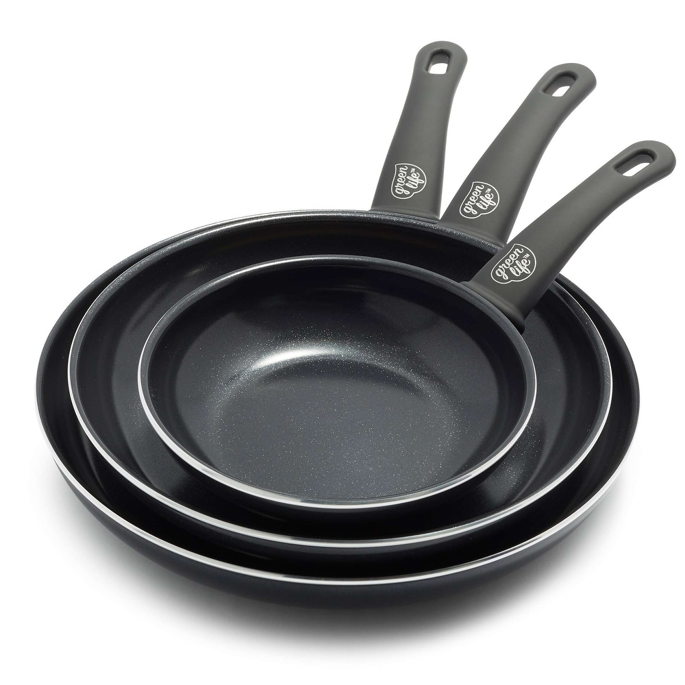FREE SHIPPING GreenLife Soft Grip 16pc Ceramic Non-Stick Cookware Set, Red  - Bed Bath & Beyond - 31480918