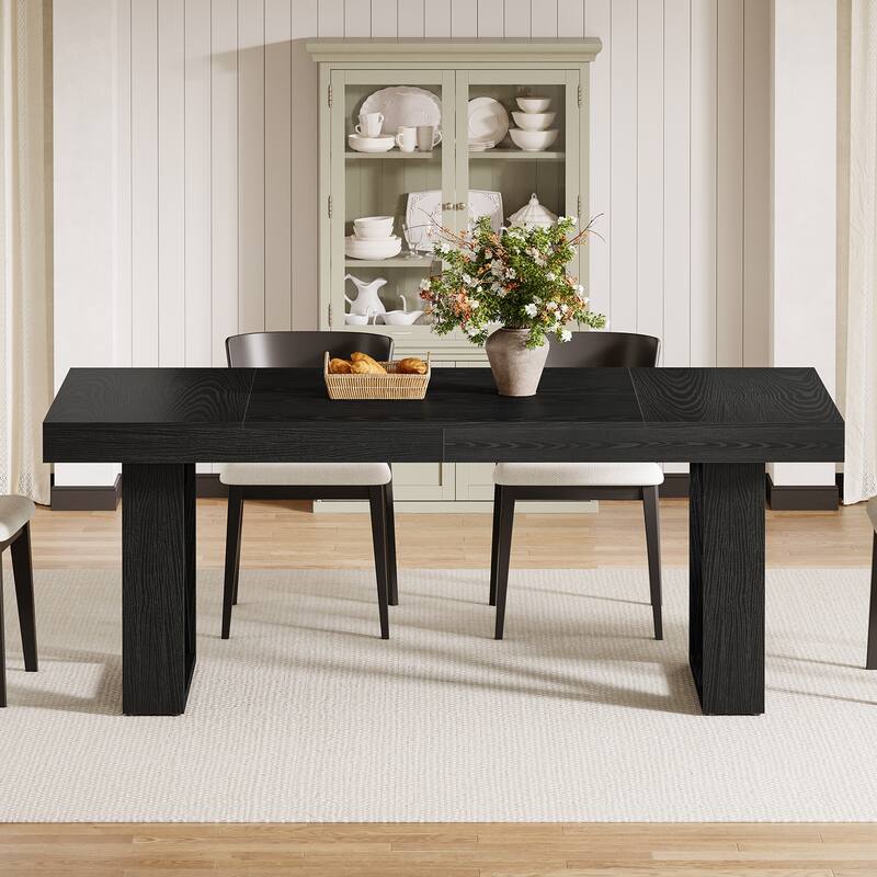 63-Inch Rectangle Dining Table, Farmhouse Kitchen Table for Home
