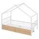 preview thumbnail 7 of 12, Twin Size Metal House-Shaped Platform Bed with Two Under-Bed Storage Drawers ,Cozy and Imaginative Design