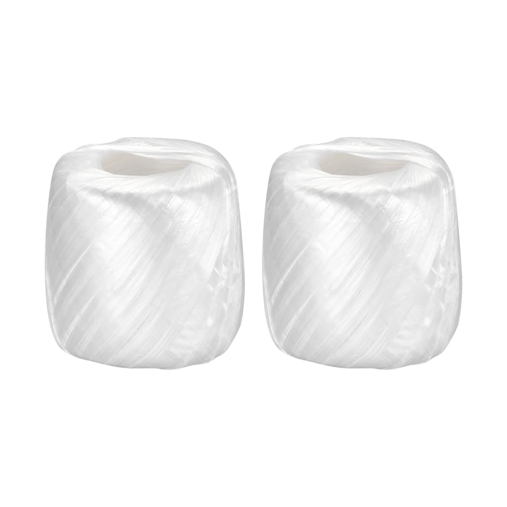 Polyester Nylon Plastic Rope Twine Bundled for Packing ,100m White 2Pcs