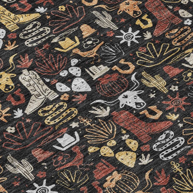 Machine Washable Indoor/ Outdoor Cowboy Dallas Chantille Rug