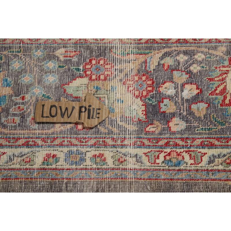 Vintage Navy Blue Tabriz Persian Area Rug Hand-Knotted Wool Carpet - 9'6" x 12'5"