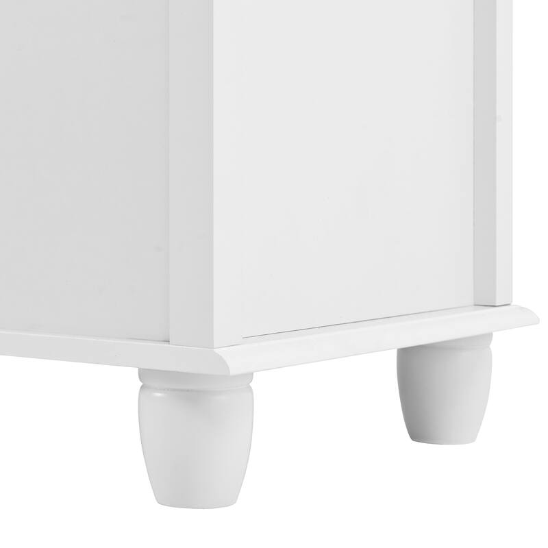White Dresser with 5 Drawers, Tall Chest of Drawers, 5 Drawer Dresser with Deep Space