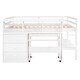 preview thumbnail 7 of 6, Versatile Full Loft Bed with Rolling Desk, Drawers, and Shelves
