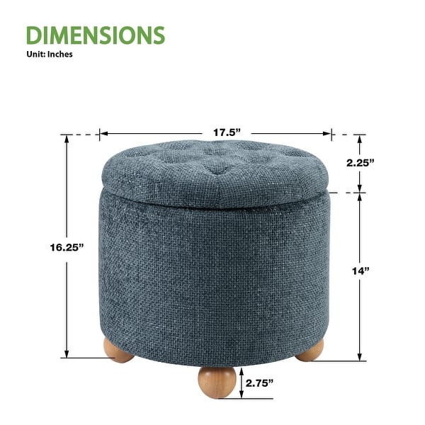 dimension image slide 1 of 3, Naomi Storage Ottoman