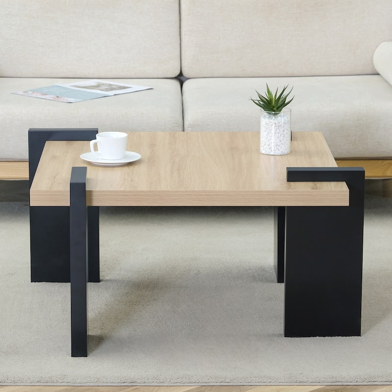 Modern minimalist living room coffee table - Natural Wood