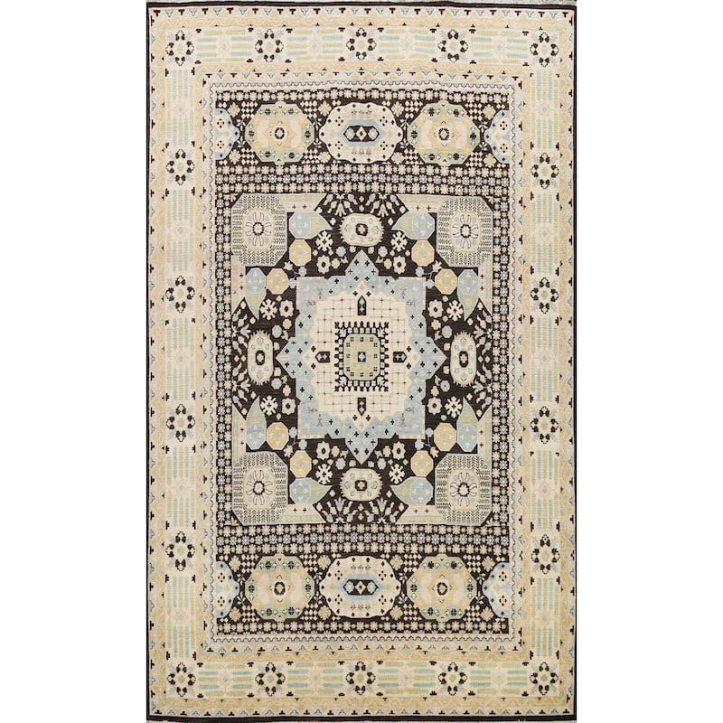 Stunning Geometric Khotan Oriental Area Rug Wool Handmade Carpet - 8'9" x 11'8"